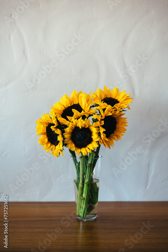 Sunflowers in Clear Vase 