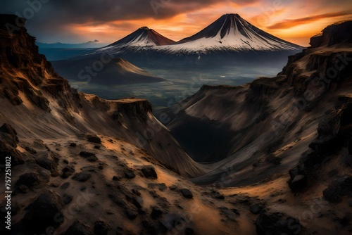 mount hood at sunset generated by AI technology