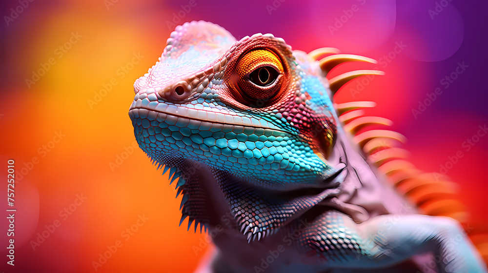 Obraz premium Digital illustration of colorful lizard