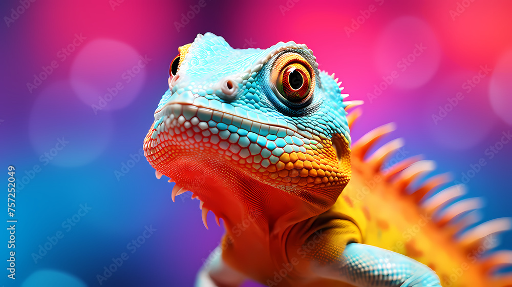 Digital illustration of colorful lizard