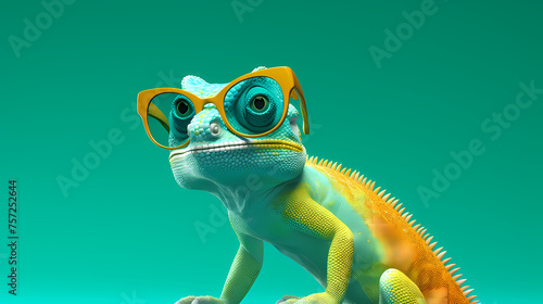 Digital illustration of colorful lizard