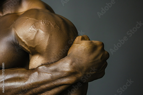 Close-up View of Persons Muscular Arm