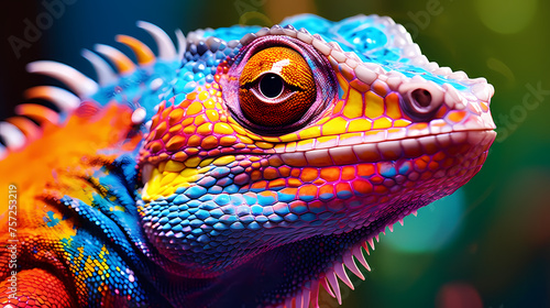 Digital illustration of colorful lizard