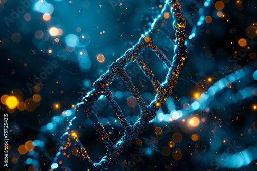 Unveiling the Potential of Genetic Medicine: 3D Blue DNA Helix Backdrop for Cutting-Edge Biotech Research