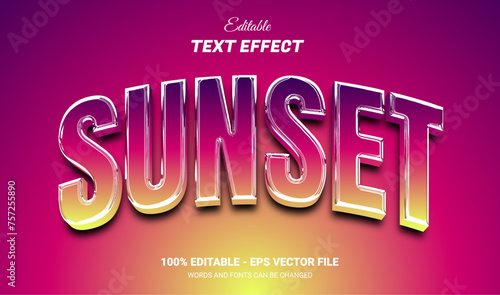 sunset editable text effect