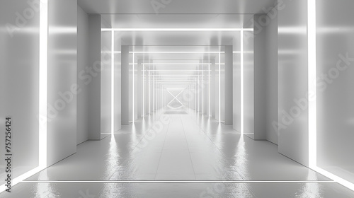 White background 3D room  generative ai