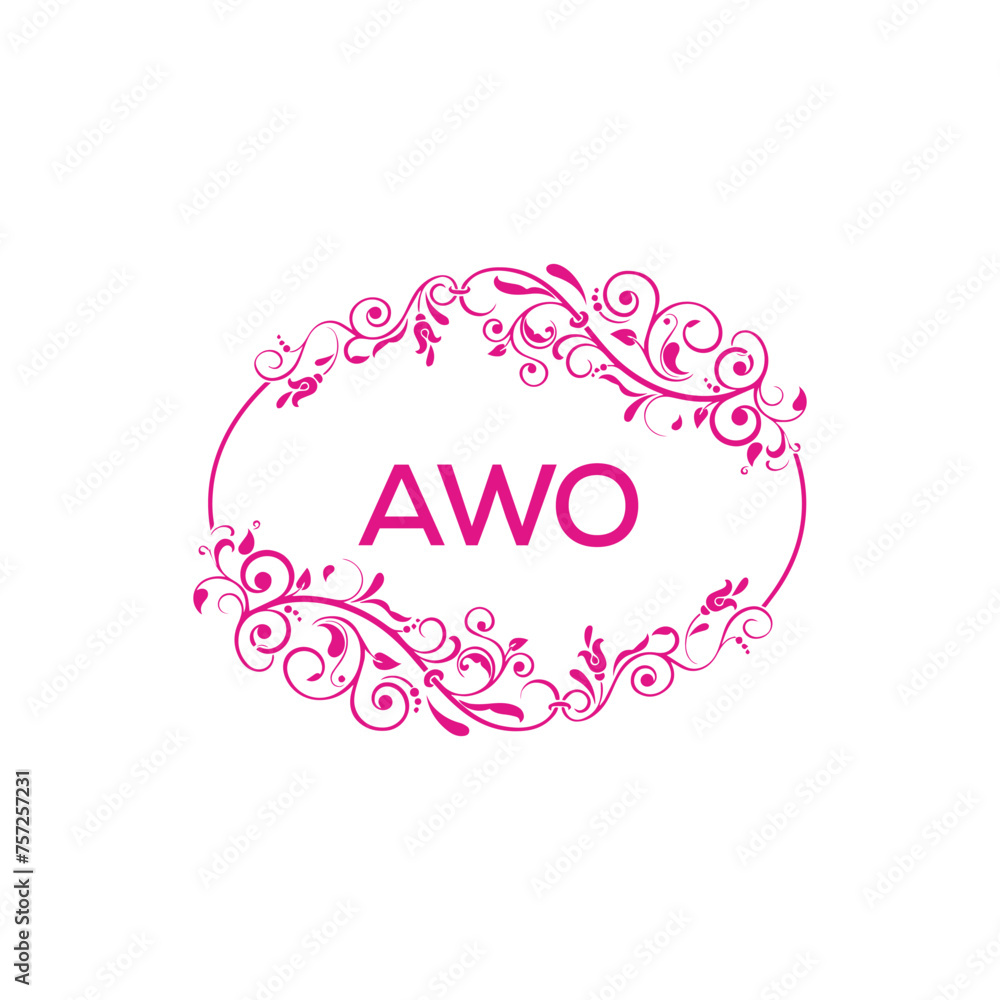 AWO  logo design template vector. AWO Business abstract connection vector logo. AWO icon circle logotype.
