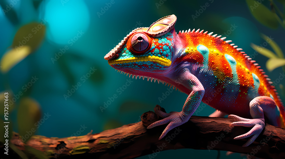 Close-up of a colorful chameleon Close-up of a colorful chameleon