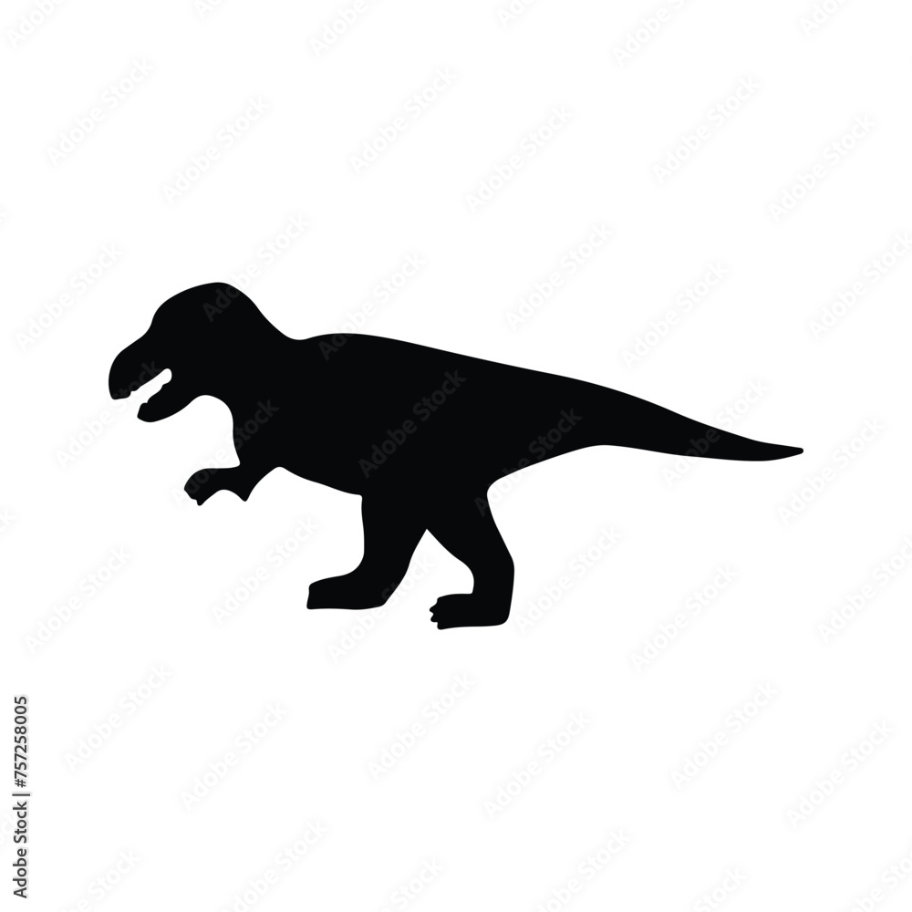 Dinosaur silhouettes vector illustration isolated on white background. Prehistoric animal vector silhouette. Black dinosaur silhouettes for kids. 