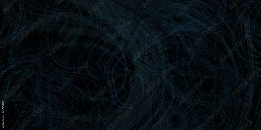 Cloud of smoke on black background. Selective focus. Toned. Big data technology. Artificial intelligence concept. Network fractal navy blue smoky black background. Design element.