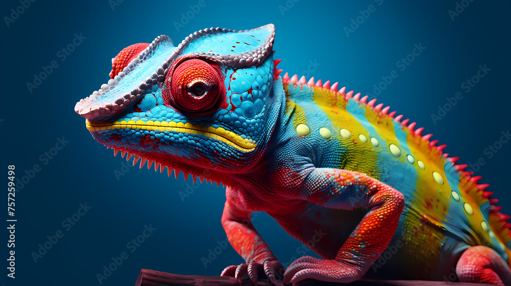 Close-up of a colorful chameleon Close-up of a colorful chameleon