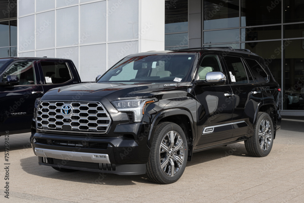 Toyota Sequoia Capstone Hybrid display. Toyota offers the Sequoia in