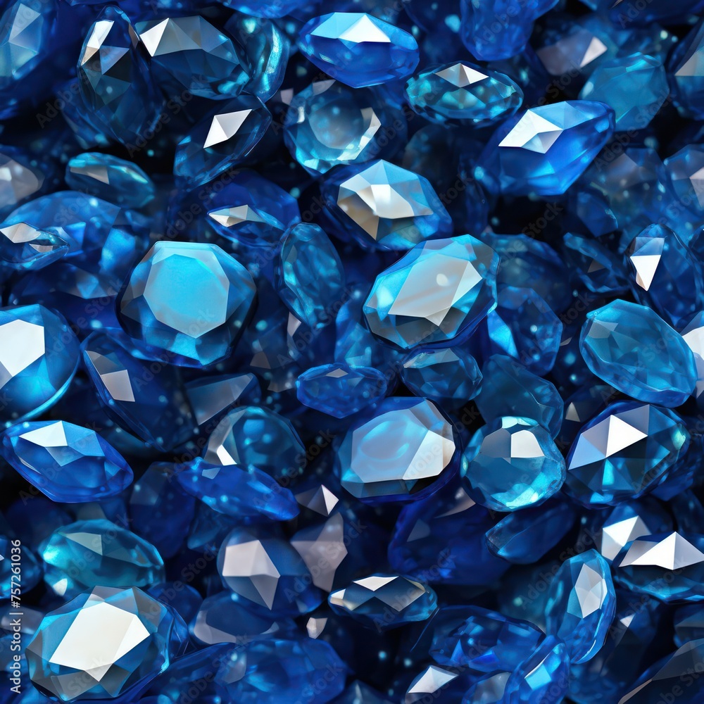 seamless background of small sapphire-colored stones, showcasing a blend of deep blue tones in a harmonious and captivating way