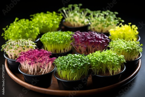 Assortment of fresh organic microgreens for nutritious and flavorful culinary creations