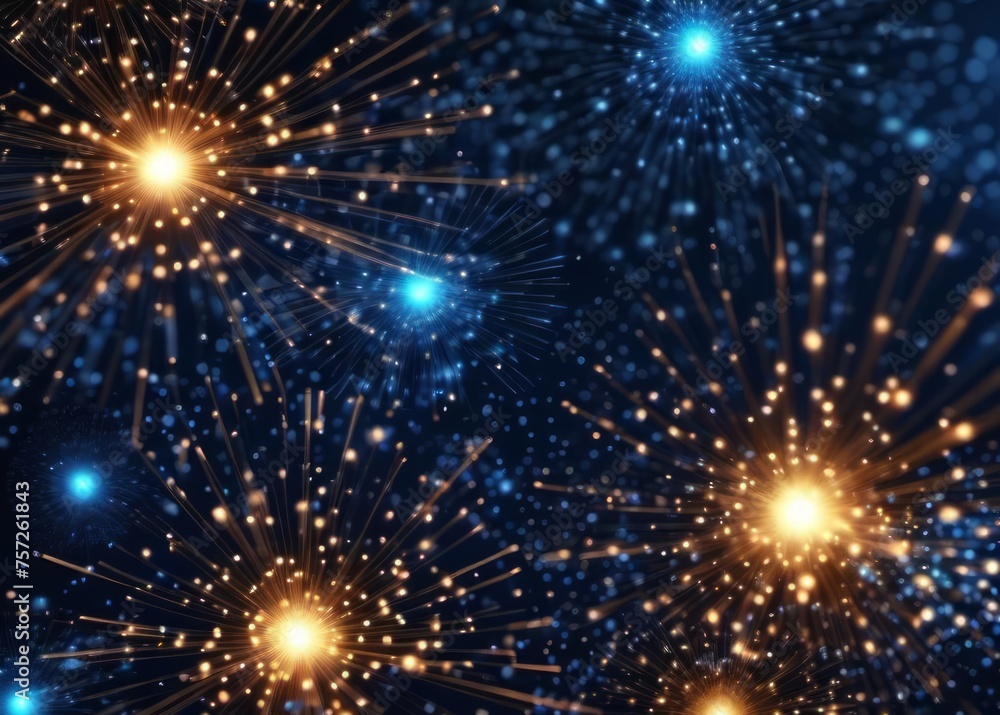 Obraz premium Dark blue and glow particle abstract background