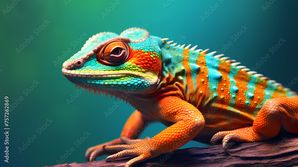 Fototapeta premium Close-up of a colorful chameleon