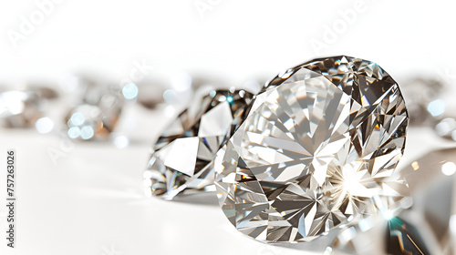 Diamant auf wei   mit Spiegelung vor wei  em Hintergrund - Generative Ai