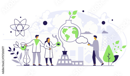 Environmental science abstract concept flat illustration.