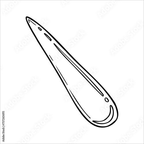 Hand drawn jade gouache massage scraper for face and neck massage. Cosmetic gouache vector drawing, graphic. Natural stone roller, pestle and bowl, mortar. Lifting for healthy and young skin.