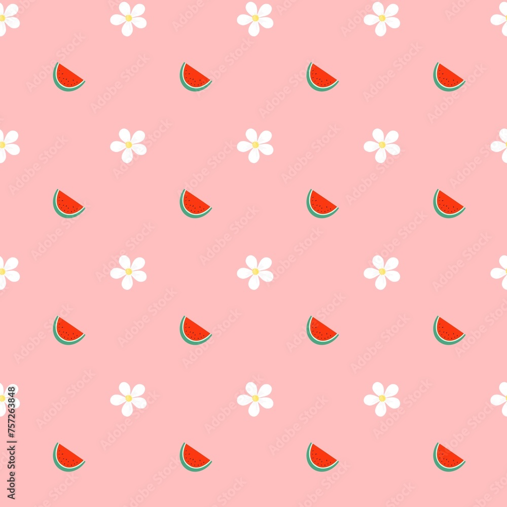 seamless pattern flowers watermelon seamless pattern flowers watermelon
