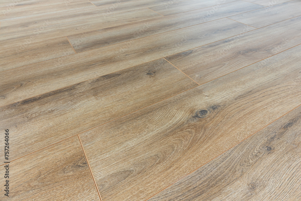 Fototapeta premium Natural wood laminate parquet floor background