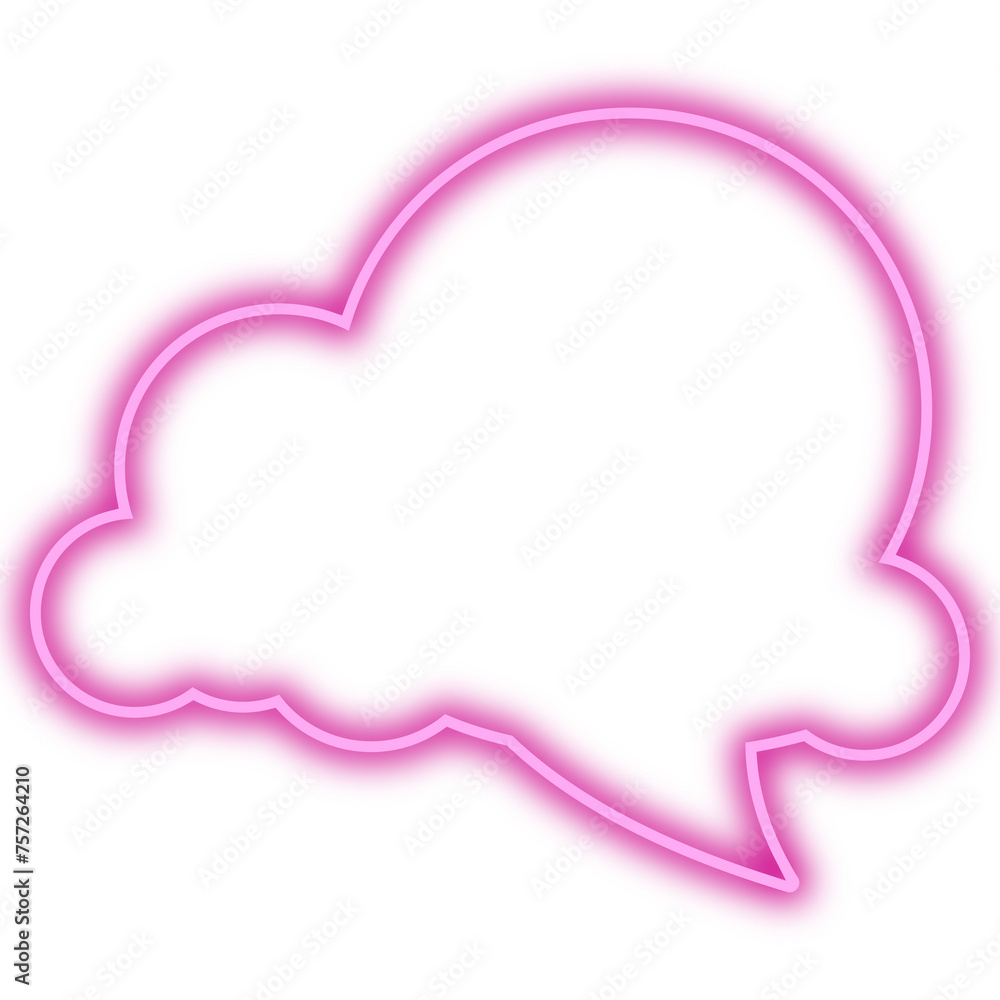 Speech Bubble Cloud Line Neon