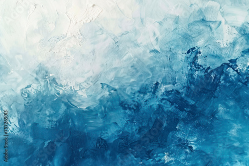 Blue and Grey Abstract Art Painting background. Painting Blue Sea. © Hunman