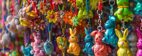 Easter Magic Captured in Handmade Bunny and Egg Keychains  A Colorful Spring Celebration