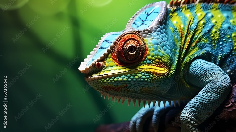 Close-up of a colorful chameleon Close-up of a colorful chameleon