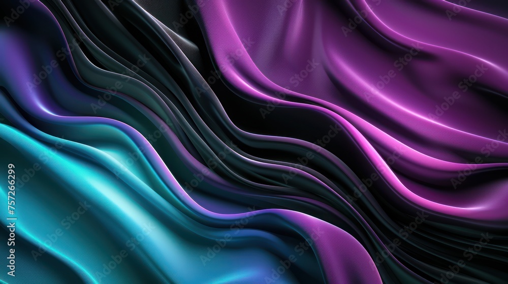 Obraz premium A high-resolution background blending purple, black, and turquoise in a smooth gradient