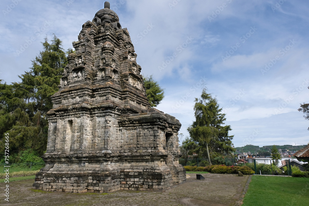 Well restored Buddhist temple of Bima in Dieng plateau, Wonosobo
