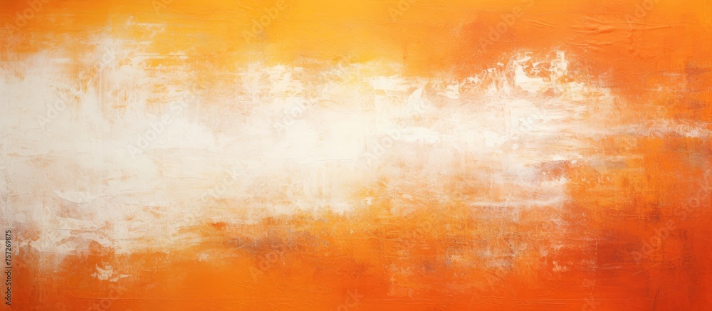 A close up of a brown, amber, and orange painting on the wall, featuring a natural landscape with tints and shades of peach. The pattern creates a beautiful horizon A close up of a brown, amber, and orange painting on the wall, featuring a natural landscape with tints and shades of peach. The pattern creates a beautiful horizon