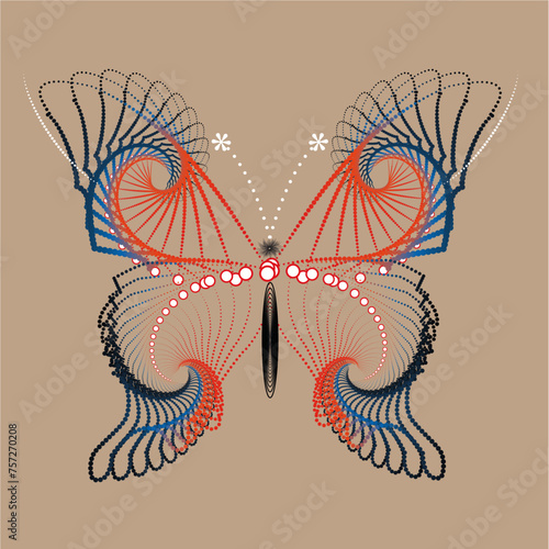 The vector dotted spiral vortex graphic is a visually interesting and complex image. use of color, movement, and text, all contribute to its overall effect.