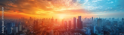 Earth Hour concept, cityscape transitioning from light to dark, energy conservation
