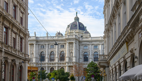 Vienna, Austria. The Museum of Natural History and Art History (Kunsthistorisches and Naturhistorisches) on Maria Theresa platz