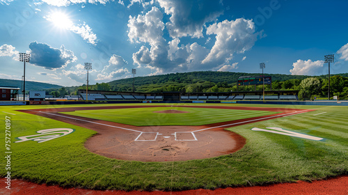 Howard J. Lamade Stadium Williamsport Pennsylvania, Famous Baseball Stadium Hosting Little League World Series, Sports Venue, Generative AI

 photo
