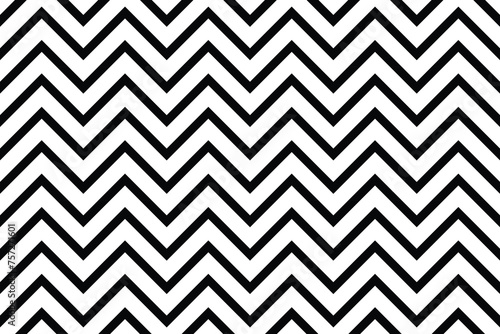 Black zig zag pattern seamless texture isolated on white