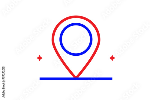 Red and blue map pointer illustration in line style design. Vector illustration. Free Download Red and blue map pointer illustration in line style design. Vector illustration. - GFXLoad