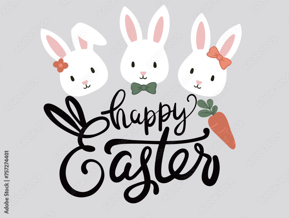 Happy Easter lettering for Paschal greeting card. Vector springtime holiday vector stock illustration Happy Easter lettering for Paschal greeting card. Vector springtime holiday vector stock illustration