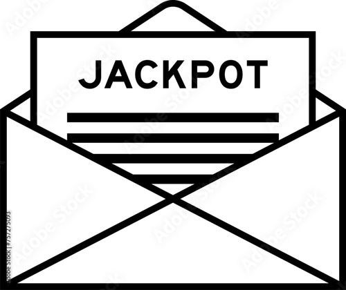 Envelope and letter sign with word jackpot as the headline