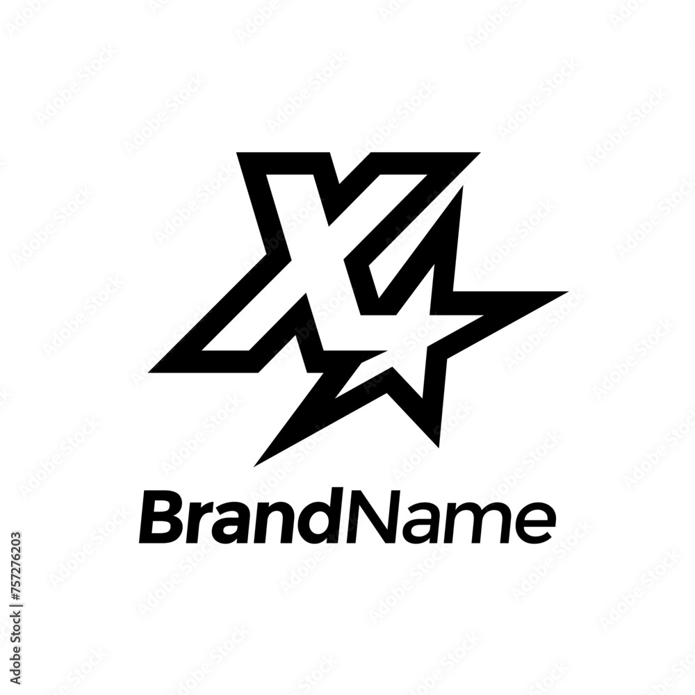 Obraz premium Modern and Stylist Initial X Star Logo