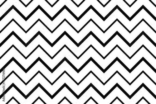 Black zig zag pattern seamless texture isolated on white