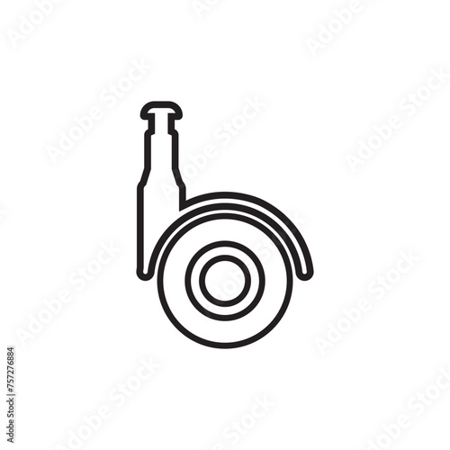 Caster Wheel Icon Vector Art Illustration