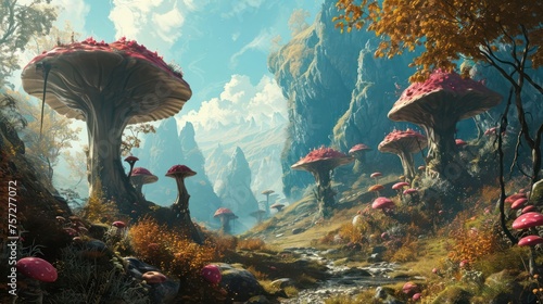 surreal dreamscape with a landscape that embraces the extraordinary, featuring whimsical elements, vibrant colors, and a sense of fantastical wonder