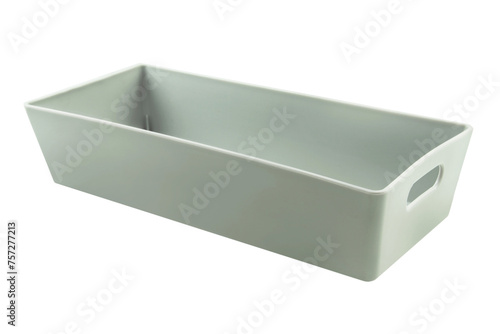 Grey storage plastic box isolated on white  background © PhotoSG