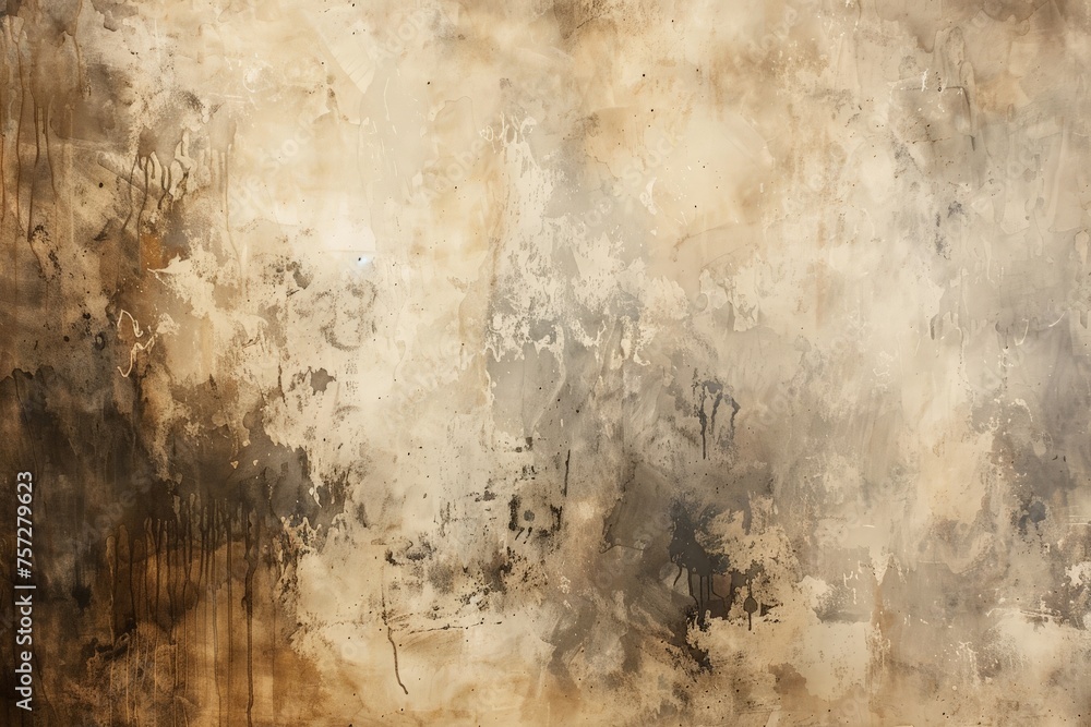 creme brown tones backdrop texture, old paintings style, scratches of rust on zinc background