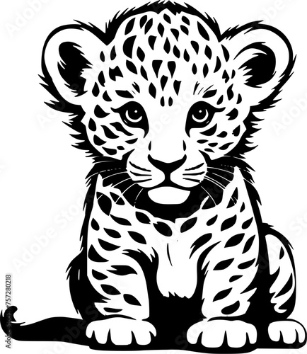 Leopard Baby - High Quality Vector Logo - Vector illustration ideal for T-shirt graphic