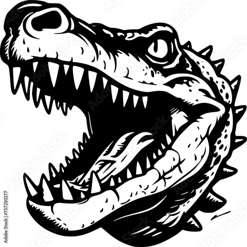 Crocodile   Minimalist and Simple Silhouette - Vector illustration
