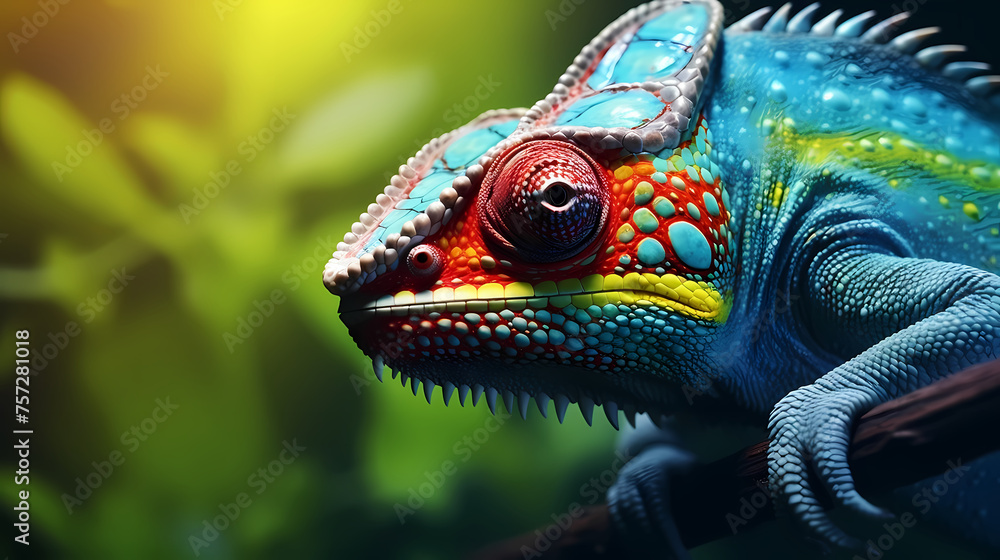 Obraz premium Colorful chameleon on background