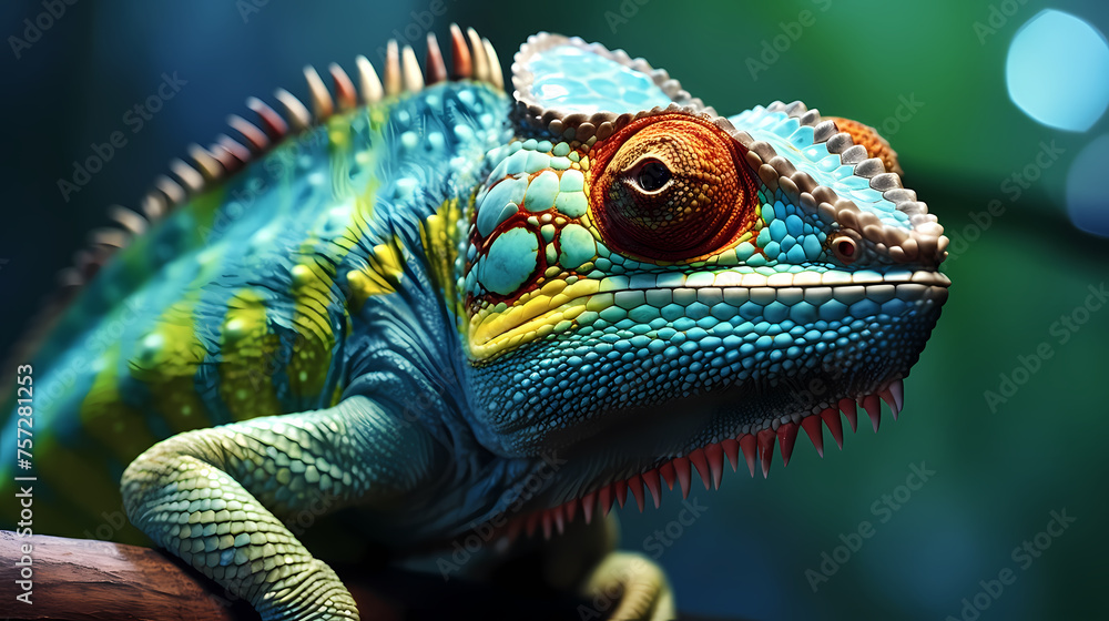 Colorful chameleon on background Colorful chameleon on background